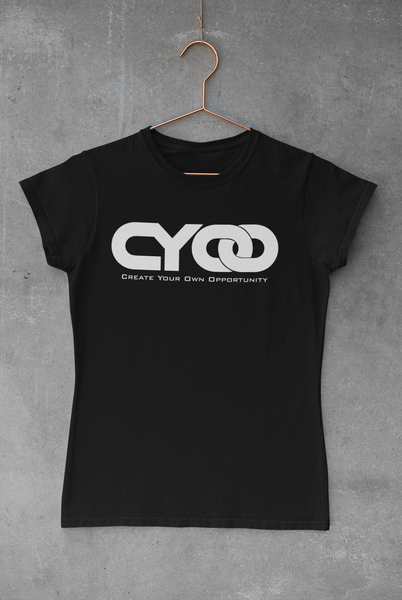 CYOO White Logo Crew-Neck T-Shirt